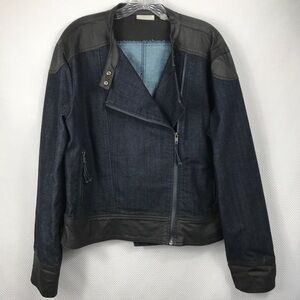 NEW YORK & COMPANY Dark Rinse Denim Moto Jacket
